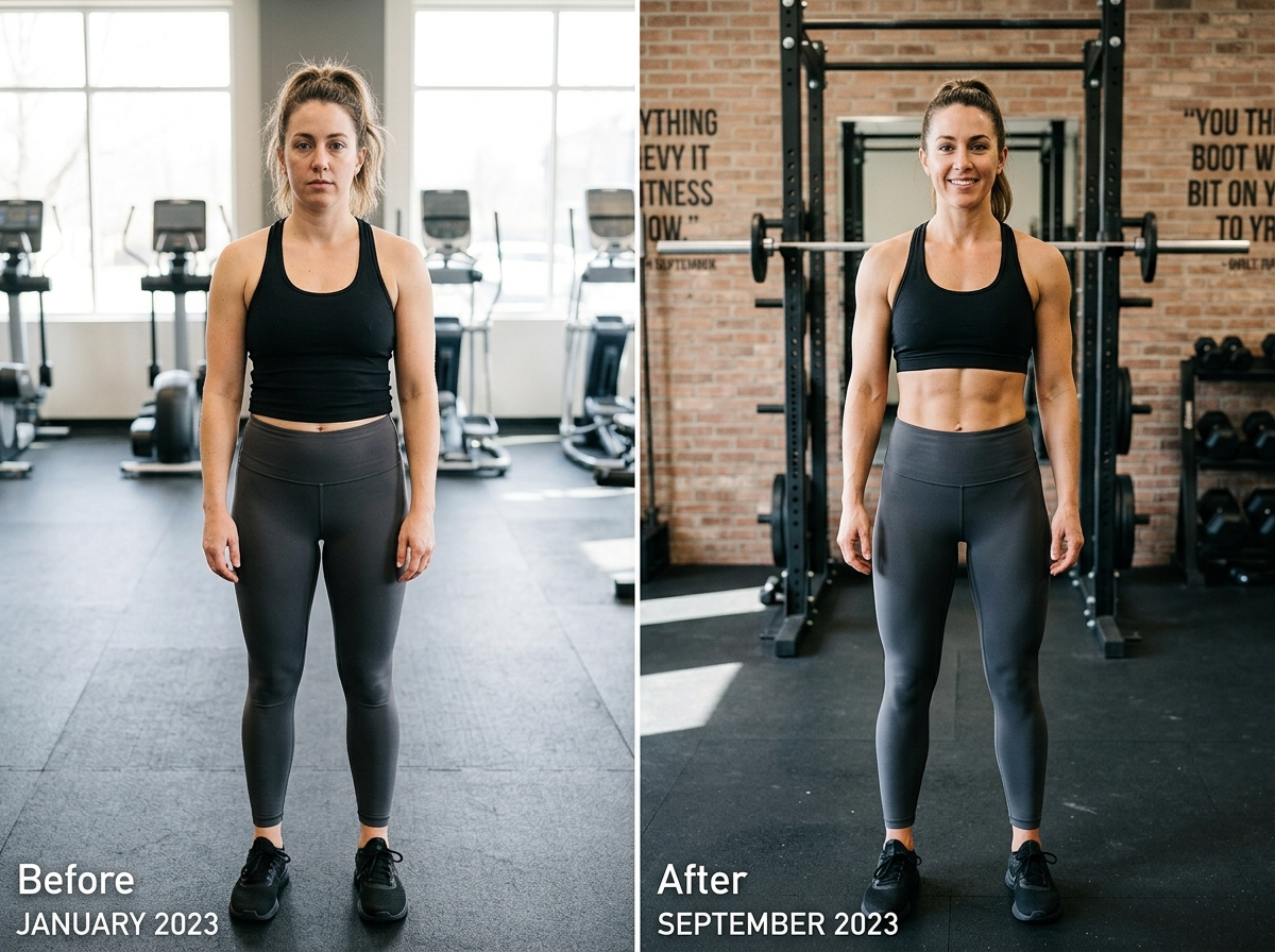 Female Body Recomposition Transformation Before and After