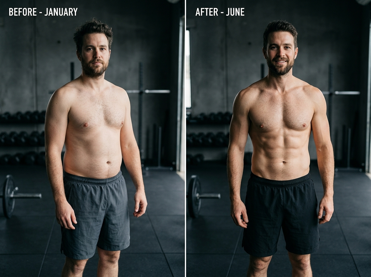 Male Fat Loss Body Transformation Before and After