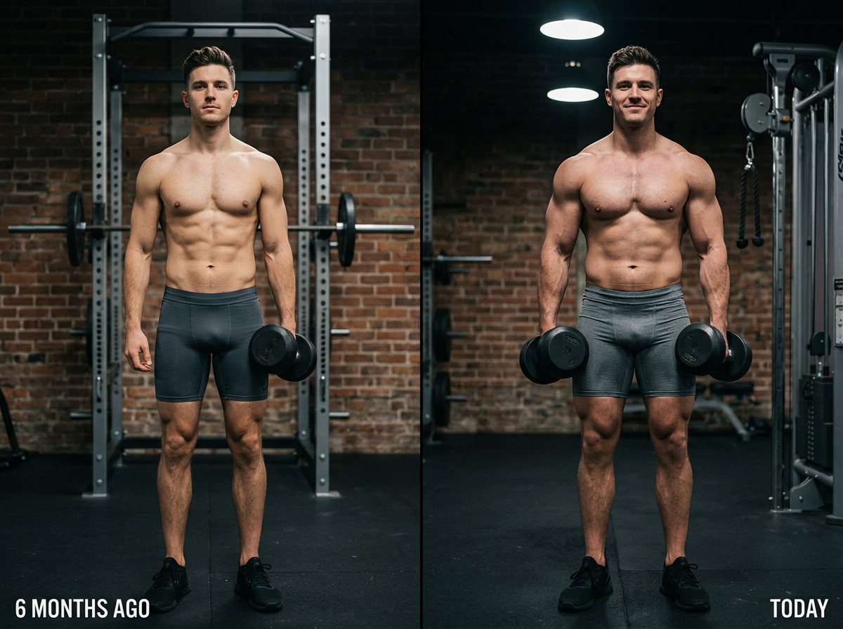Male Muscle Gain Transformation Before and After